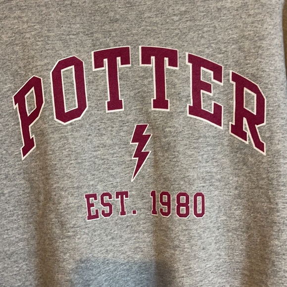 Harry Potter-‘Potter Est. 1980’ Graphic Crewneck Heathered Gray Sweatshirt Sz Sm - Picture 4 of 8